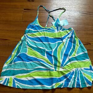 NWT Escapada Jada blue green tank SIZE S